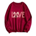 thumbnail image 1 of Busydd Women Sweatshirt Fashion Print Valentines Sweatshirts for Women Casual Long Sleeve Valentines Tops for Women Loose Comfy Crewneck Sweatshirt, 1 of 3