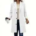 thumbnail image 1 of Busydd Women Trench Coat Solid Color Lapel Winter Jackets for Women Casual Button Warm Women's Winter Coats 3XL, 1 of 6