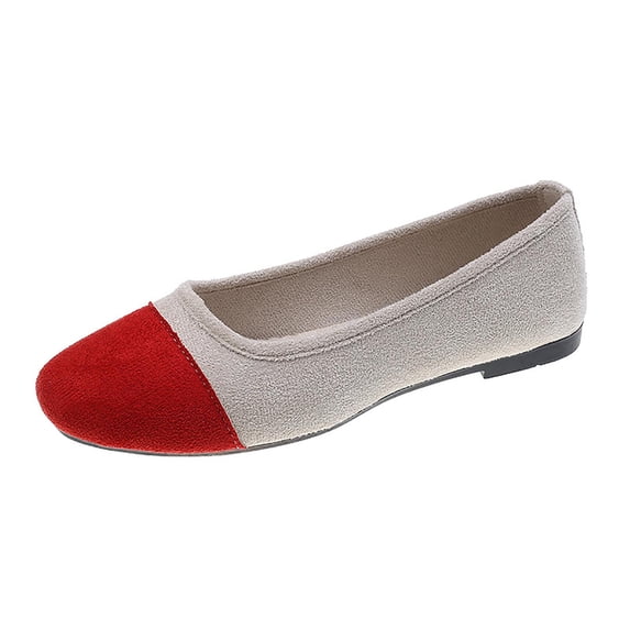 Busydd Women's Flats Fashion Colorblock Work Dress Shoes Comfortable Casual Round Toe Slip on Walking Shoes 36
