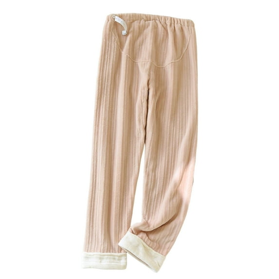 Busydd Women's Pants Winter Warm Fuzzy Fleece Elastic Waist Pajama Pants Women Casual Comfy Baggy Home Sleep Pajama Pants M