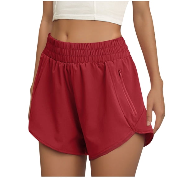 Busydd Women's Shorts Casual Elastic Waist Workout Running Shorts for Women Comfortable Solid Color Summer Clothes with Pockets 2XL