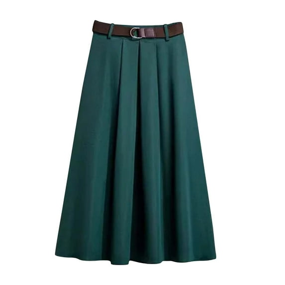 Busydd Women's Skirts Trendy Solid Color Midi Skirt Casual Oversized Fall Skirts for Women Plus Size Skirt L