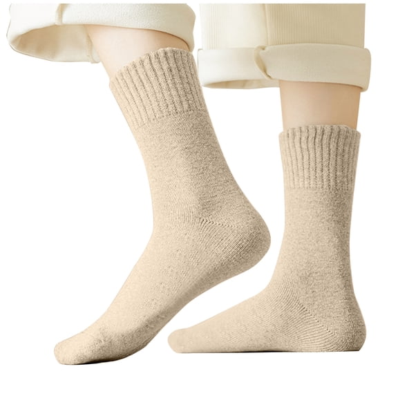 Busydd Women's Socks Casual Comfortable Solid Color Mid Calf Socks for Women Winter Warm Gifts for Women