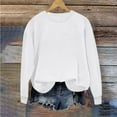 thumbnail image 1 of Busydd Women's Sweatshirts Casual Solid Color Crewneck Sweatshirt Comfy Cotton Long Sleeve Tops for Women Fashion Pullover Tops L, 1 of 7