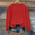 thumbnail image 1 of Busydd Women's Sweatshirts Casual Solid Color Crewneck Sweatshirt Comfy Cotton Long Sleeve Tops for Women Fashion Pullover Tops M, 1 of 7