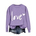 thumbnail image 1 of Busydd Women's Sweatshirts Fashion Love Heart Print Womens Tops Dressy Casual Loose Round Neck Long Sleeve Shirts for Women 2XL, 1 of 4