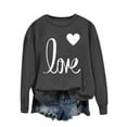 thumbnail image 1 of Busydd Women's Sweatshirts Trendy Love Heart Print Womens Tops Loose Comfy Crewneck Women's Long Sleeve Tops 2XL, 1 of 4