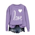 thumbnail image 1 of Busydd Women's Sweatshirts Trendy Love Heart Print Womens Tops Loose Comfy Crewneck Women's Long Sleeve Tops L, 1 of 4