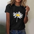 thumbnail image 1 of Busydd Women's Tops Cotton Short Sleeve Summer Tops for Women Trendy Sunflower Print Round Neck T Shirts for Women Casual Comfy Versatile Graphic Tees 2XL, 1 of 5