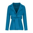 thumbnail image 1 of Busydd Womens Blazer Solid Color Suit Blazers for Women Business Casual Waist Tie One Button Blazer Jacket Fashion Formal Suit Jackets Long Sleeve Fall Jackets for Women S-3XL, 1 of 4