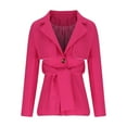 thumbnail image 1 of Busydd Womens Blazer Solid Color Suit Blazers for Women Business Casual Waist Tie One Button Blazer Jacket Fashion Formal Suit Jackets Long Sleeve Fall Jackets for Women S-3XL, 1 of 4