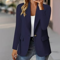 Busydd Womens Blazer Trendy Solid Color Lapel Button Suit Jackets for Women Dressy Long Sleeve Blazers for Women Comfy Womens Business Casual Clothing with Pockets