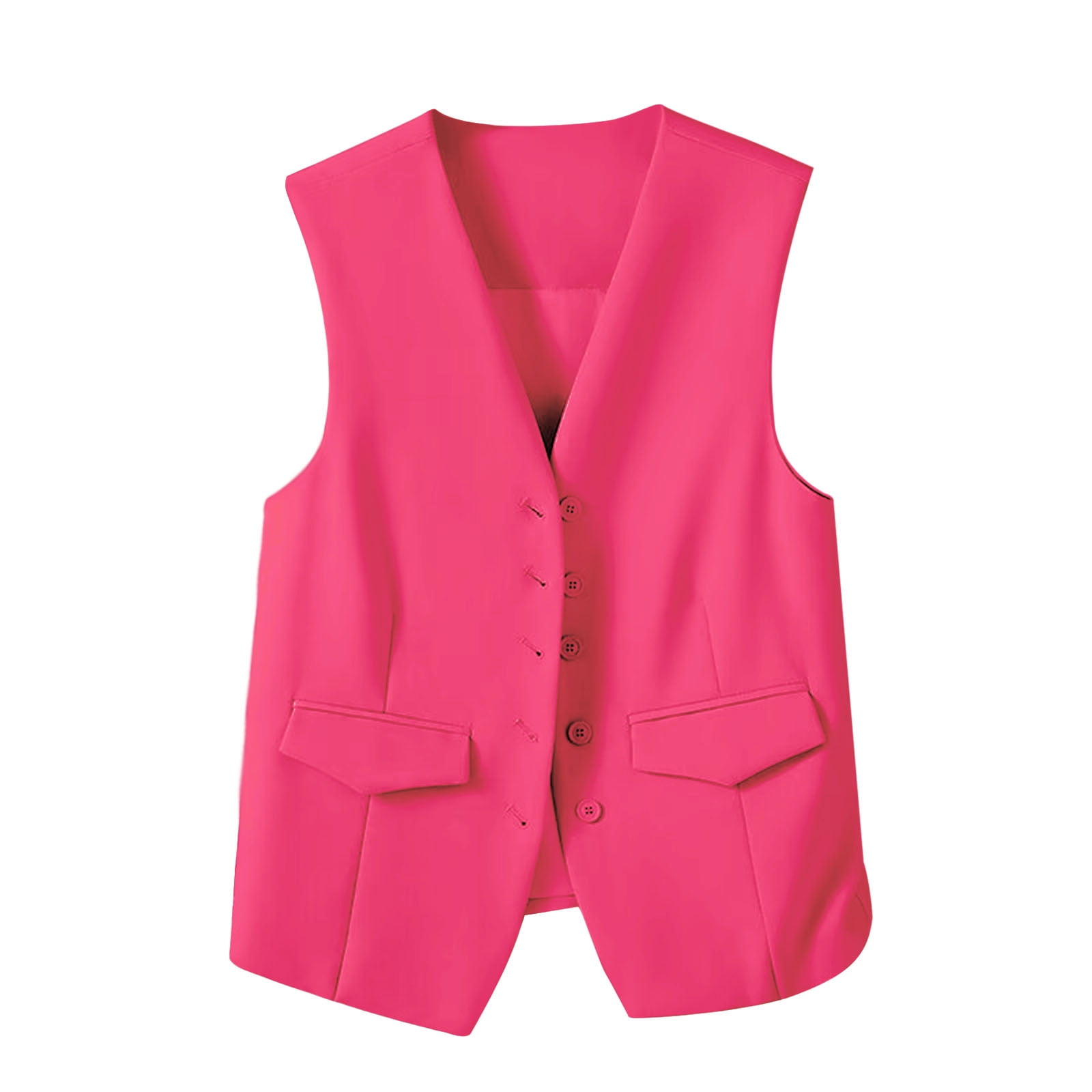 Womens Blazer Vests Sleeveless Suit Blazers for Women Business Casual Formal Five Buttons Suit Jackets Fashioin Solid Color Suit Waistcoat Fall Jackets for Women
