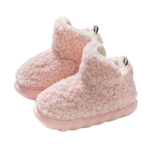 Busydd Womens Boots Fashion Warm Fuzzy Snow Boots Casual Solid Color Indoor Ankle Boots Cozy Outdoor Slip-on Winter Boots for Women