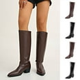 thumbnail image 1 of Busydd Womens Boots Knee High Casual Solid Color Pointed Toe Tall Boots for Women Comfy Chunky Heel Knee High Boots for Women 5.5, 1 of 9