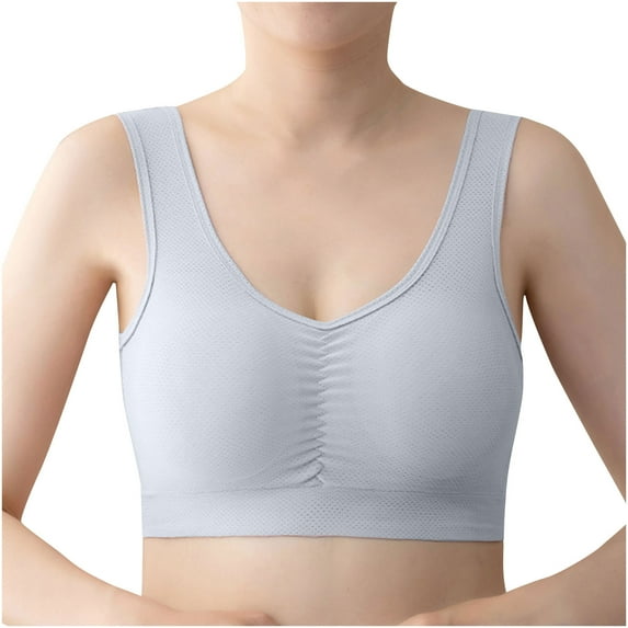 Busydd Womens Bras Solid Color Push Up Bras for Women No Underwire Pleated Seamless Bras Wide Strap Breathable Wireless Bra Full Figure Everyday Bralettes Plus Size Underwear