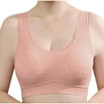 thumbnail image 1 of Busydd Womens Bras Solid Color Seamless Wireless Bras for Women No Underwire Round Neck Textured Push Up Bra Full Figure Light Padded Everyday Bralettes Plus Size Bras for Women, 1 of 7