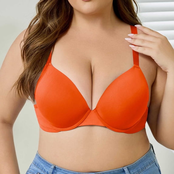 Busydd Womens Bras with Underwire High Support Lift Push up Bra Oversized Solid Color Everyday T Shirt Bra 3XL