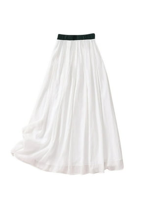 Linen white skater skirt hot sale