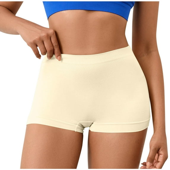 Busydd Womens Cotton Underwear Boxer Briefs Butt Lifting Panties for Women Solid Color Pad Seamless Underwear for Women