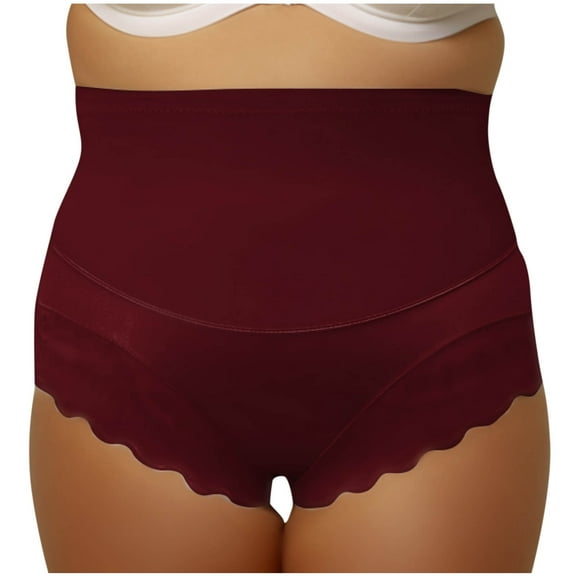 Busydd Womens Cotton Underwear Plus Size XL-5XL High Waisted Boxer Briefs Tummy Control Panties for Women Solid Color Full Coverage Seamless Underwear for Women