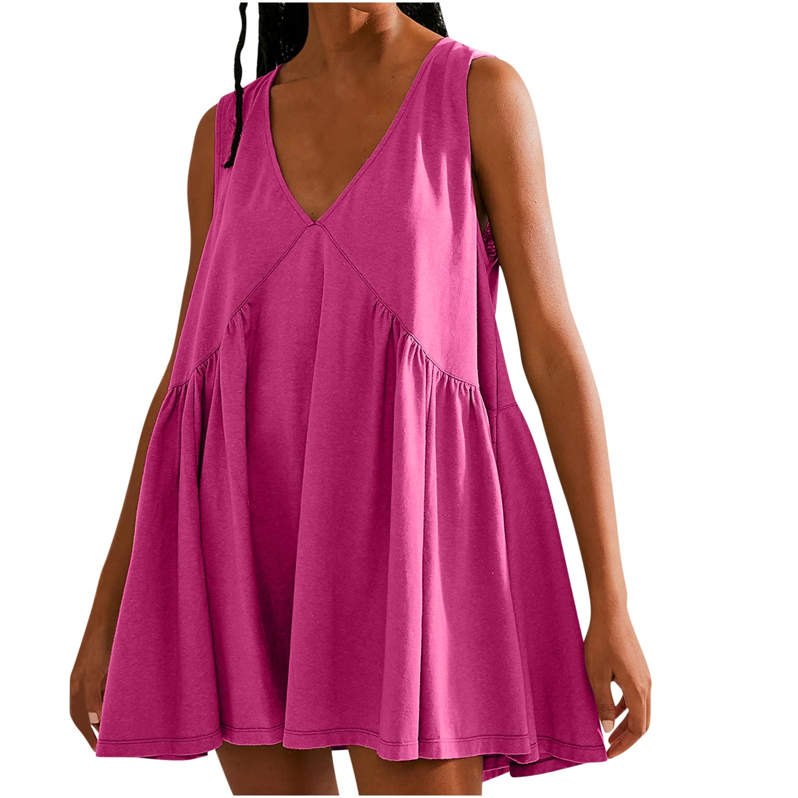 Elegant Solid Color Summer Dress for Women