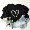 thumbnail image 1 of Busydd Womens Fall Tops Fashion Love Heart Print Sweatshirt for Women Casual Comfy Loose Fleece Crewneck Long Sleeve Shirts for Women, 1 of 4