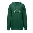 thumbnail image 1 of Busydd Womens Hoodies Pullover Fashion Love Heart Graphic Hoodie Casual Drawstring Hooded Sweatshirts Comfy Versatile Womens Long Sleeve Tops with Pocket M, 1 of 2