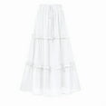 thumbnail image 1 of Busydd Womens Long Skirt Fashion Casual Solid Color Maxi Skirt Comfortable Elastic Waist Drawstring Flowy Skirt Pleated Fall Skirts for Women S, 1 of 2
