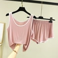 thumbnail image 1 of Busydd Womens Pajama Sets Round Neck Sleeveless Tanks and Shorts Two Piece Sets for Women Trendy Color Block Loungewear Set Loose Casual Summer Outfits for Women, 1 of 3