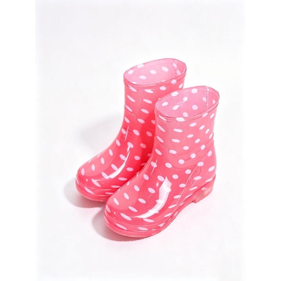 Busydd Womens Rain Boots Trendy Polka Dots Waterproof Ankle Boots Comfortable Round Toe Rain Boots for Outdoor 37