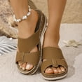 thumbnail image 1 of Busydd Womens Sandals Fashion Oversized Wedge Sandals for Women Casual Comfortable Outdoor Beach Sandals Slip-on Summer Sandals, 1 of 8