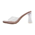 thumbnail image 1 of Busydd Womens Shoes Fashion High Heel Slip on Shoes Women Casual Transparent Crystal Strap Dress Shoes for Women 6, 1 of 9