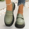 thumbnail image 1 of Busydd Womens Shoes Trendy Comfortable Slip on Shoes Women Casual Solid Color Round Toe Loafers for Women Chunky Heel Women Footwear 9, 1 of 5