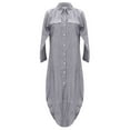 thumbnail image 1 of Busydd Womens Summer Button Dresses Flowy Long Sleeve Shirt Dress V Neck Solid Color Maxi Dress Casual Soft Slit Sundress with Pockets Plus Size S-5XL, 1 of 4