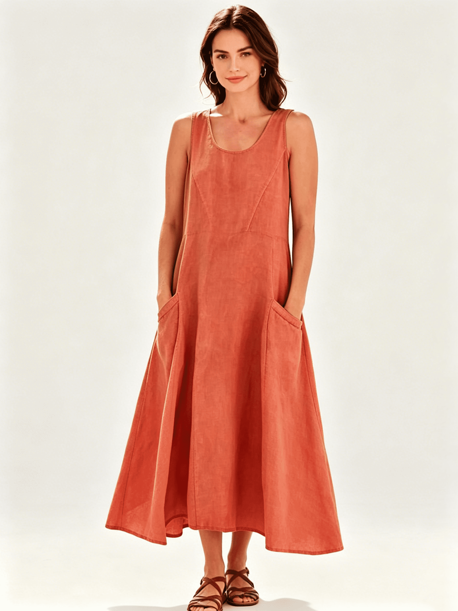 linen dress 2x Linen dress Elizabeth 2XL / Dark gray