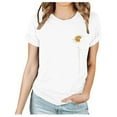 thumbnail image 1 of Busydd Womens Summer Tops Casual Round Neck Short Sleeve T-Shirt Tops Fashion Floral Basic Loose Fit Tees, 1 of 6