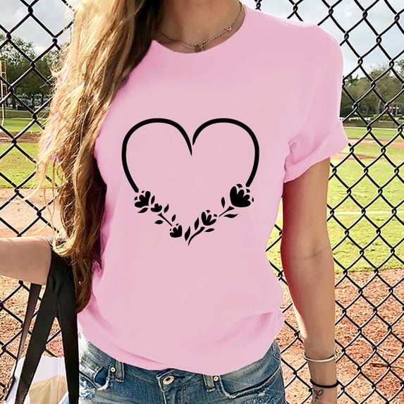 Busydd Womens Summer Tops Floral Plus Size Tops Short Sleeve Crewneck Shirts Soft Fashion Cute Blouses Loose Fit Basic Tees Casual Dressy Tops for Women
