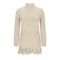 thumbnail image 1 of Busydd Womens Sweater Trendy Fringe Solid Color Turtleneck Pullover Sweaters for Women Casual Long Sleeve Ladies Sweaters M, 1 of 3