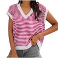 thumbnail image 1 of Busydd Womens Sweaters Trendy Striped Sleeveless Sweater Vest for Women Casual Comfy V Neck Knit Pullover Womens Sweater XL, 1 of 6
