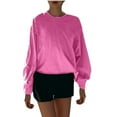 thumbnail image 1 of Busydd Womens Sweatshirt Casual Fall Crewneck Sweatshirts Solid Color Long Sleeve Tops for Woman Lightweight Comfort Basic Hoodie Pullover Tops, 1 of 8