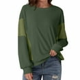 thumbnail image 1 of Busydd Womens Sweatshirt Trendy Color Block Long Sleeve Tops for Women Comfy Loose Fall Crewneck Sweatshirt M, 1 of 6