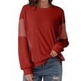 thumbnail image 1 of Busydd Womens Sweatshirt Trendy Color Block Long Sleeve Tops for Women Comfy Loose Fall Crewneck Sweatshirt XL, 1 of 6