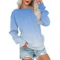 thumbnail image 1 of Busydd Womens Sweatshirts 2024 Gradient Color Crewneck Sweatshirts Long Sleeve Shirts for Women Casual Loose Oversized Hoodie Pullover Tops Fashion Fall Clothes with Pocket, 1 of 5