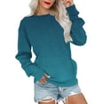 thumbnail image 1 of Busydd Womens Sweatshirts Gradient Color Crewneck Sweatshirts Long Sleeve Shirts for Women Casual Loose Oversized Hoodie Pullover Tops Fashion Fall Clothes with Pocket, 1 of 5