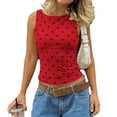 thumbnail image 1 of Busydd Womens Tank Tops Fashion Sleeveless Polka Dots Going Out Tops for Women Casual Comfy Versatile Round Neck Womens Tops L, 1 of 5