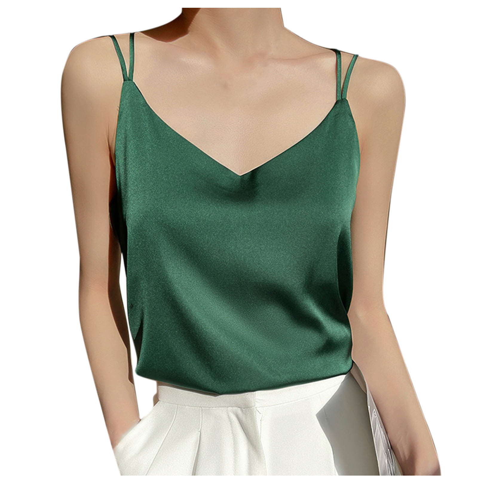 Busydd Womens Tank Tops S 3XL Trendy Comfortable Satin Camisole Tops 