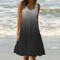thumbnail image 1 of Busydd Womens Tie Dye Beach Dress Summer Gradient Round Neck Sun Dress Tiered Flowy Hem Boho Dresses Fashion Halter Dresses for Vacation, 1 of 5