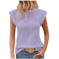 thumbnail image 1 of Busydd Womens Tops Casual Solid Color Short Sleeve Blouses for Women Stylish Textured Summer Going Out Tops Comfort Versatile Round Neck T Shirts, 1 of 9