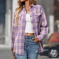 thumbnail image 1 of Busydd Womens Tops Fashion Lapel Plaid Long Sleeve Shirts for Women Casual Button Women's Tops Fall Favorites for Women M, 1 of 8